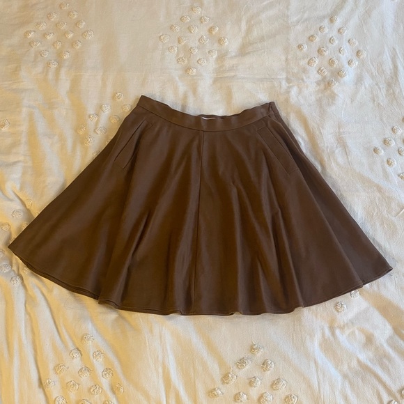 Anthropologie/Matison Stone Suede Skater Skirt, Small - Picture 6 of 13